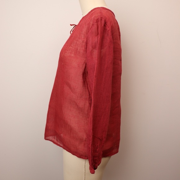 Eileen Fisher Italian Linen Peasant Top - Picture 7 of 12